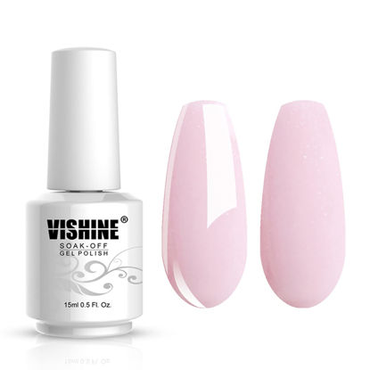 Picture of Vishine Gelpolish Professional Manicure Salon UV LED Soak Off Gel Nail Polish Varnish Color Light Pink(1344)