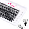 Picture of Cluster Lashes 40D DIY Eyelash Extension C Curl Individual Lashes Faux Mink Cluster Eyelash Extensions Black 120pcs Eyelash Clusters Pre Made Volume Lashes Makeup (40D-0.07-C, 8-15mm)