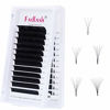 Picture of Easy Fan Volume Lashes 8-14mm Mixed Tray CC Curl Lash Extensions Self Fanning Eyelash Extensions Russian Blooming Lash Extension Supplies(0.05-CC, 8-14mm Mix)