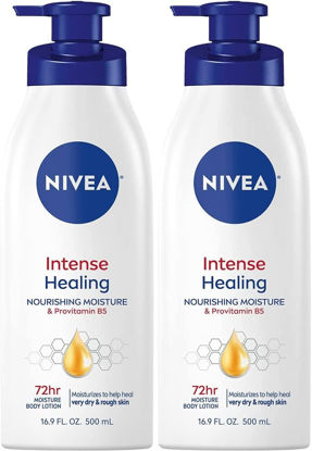 Picture of NIVEA Intense Healing Body Lotion, 72 Hour Moisture for Dry to Very Dry Skin, Body Lotion for Dry Skin, 16.9 Fl Oz Pump Bottle - Pack of 2