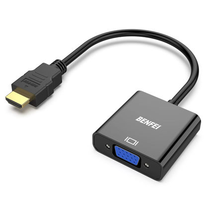 Picture of BENFEI HDMI to VGA, Gold-Plated HDMI to VGA Adapter (Male to Female) Compatible for Computer, Desktop, Laptop, PC, Monitor, Projector, HDTV, Chromebook, Raspberry Pi, Roku, Xbox and More - Black