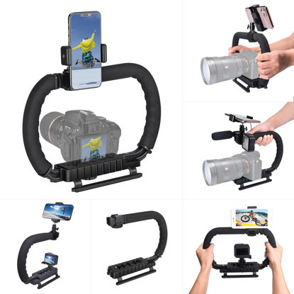 NEEWER Universal Phone Video Rig Kit Compatible with iPhone 14 Plus 14 13  12 Pro Android， Aluminum Handheld Phone Cage with Silicone Handles， Video  Stabilizer Rig for Vlog Videography Live Streaming 