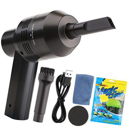 Picture of Keyboard Cleaner, USB Rechargeable Mini Vacuum Air Duster with Cleaning Gel, Portable Keyboard Vacuum Cleaner for Cleaning Dust, PC, Hairs, Crumbs, Laptop, Scrap, Piano, Computer, Car and Pet House