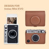 Picture of Rieibi Instax Mini EVO Case - Vintage PU Leather Protective Case for Fuji Instax Mini EVO Instant Camera - Removable Case with Adjustable Shoulder Strap - Brown