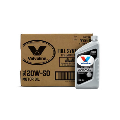 Picture of Valvoline Advanced Full Synthetic SAE 20W-50 Motor Oil 1QT, Case of 6 (Packaging May Vary)