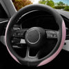 Picture of YOGURTCK Soft Cute Light Pink Microfiber Leather Anti-Slip Steering Wheel Cover, Universal 15 Inch for Women Girls, Fit Vehicles, Sedans, SUVs, Vans, Trucks