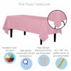 Picture of Exquisite 6-Pack Premium Plastic Tablecloth 54in. x 108in. Rectangle Plastic Table Cover - Pink