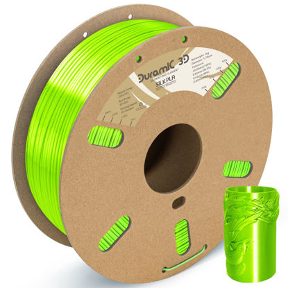 Picture of Duramic 3D Shiny Silk PLA Filament 1.75mm Neon Green, Shiny Neon Green PLA Filament Dimensional Accuracy +/- 0.05 mm 1kg Spool(2.2 lbs)