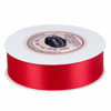 Picture of VATIN 1 inch Double Faced Polyester Satin Ribbon Hot Red -Continuous 25 Yard Spool, Perfect for Wedding, Wreath, Baby Shower,Packing and Other Projects.