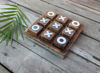 Picture of Wooden Tic Tac Toe Game | Board game for kids and family | Table Top Living Room Decor Fun Game | Indoor Outdoor Adults classic Travel Game (Burnt Wood)