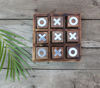 Picture of Wooden Tic Tac Toe Game | Board game for kids and family | Table Top Living Room Decor Fun Game | Indoor Outdoor Adults classic Travel Game (Burnt Wood)