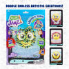 Picture of DoodleJamz JellyPics - Sensory Drawing Pads Filled with Non-Toxic Squishy Beads and Gel - Includes Stylus, Removable 2-Sided Emoji Backer Card (Black, Cyan, Yellow Beads)