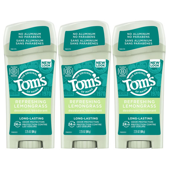 Picture of Tom's of Maine Long-Lasting Aluminum-Free Natural Deodorant for Women, Lemongrass, 2.25 oz. 3-Pack (Packaging May Vary)