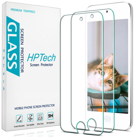 Picture of HPTech 2-Pack Tempered Glass For Apple New iPod Touch 7th Gen (2019), 6th Gen, 5th Gen (2015) Screen Protector, Easy to Install, Bubble Free, 9H Hardness