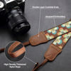 Picture of Camera Strap - 1.5" Cowhide Head Shoulder Neck Strap ,Retro Jacquard Embroidery Multi-pattern camera straps for Cameras and Binoculars,Cute Adjustable Thin Strap for Adults & Kids(Plum Embroidery）