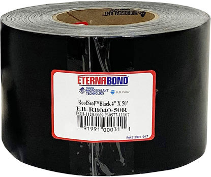 Picture of EternaBond RoofSeal Black 4" x50' MicroSealant UV Stable RV Roof Seal Repair Tape | 35 mil Total Thickness - EB-RB040-50R - One-Step Durable, Waterproof and Airtight Sealant