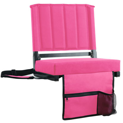 Picture of SPORT BEATS Stadium Seat for Bleachers with Back Support and Wide Padded Cushion Stadium Chair - Includes Shoulder Strap and Cup Holder