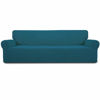 Picture of Easy-Going Stretch 4 Seater Sofa Slipcover 1-Piece Sofa Cover Furniture Protector Couch Soft with Elastic Bottom for Kids, Polyester Spandex Jacquard Fabric Small Checks Peacock Blue