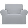 Picture of Easy-Going Stretch Oversized Chair Sofa Slipcover 1-Piece Couch Sofa Cover Furniture Protector Soft with Elastic Bottom for Kids Spandex Jacquard Fabric Small Checks Silver Gray