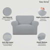 Picture of Easy-Going Stretch Oversized Chair Sofa Slipcover 1-Piece Couch Sofa Cover Furniture Protector Soft with Elastic Bottom for Kids Spandex Jacquard Fabric Small Checks Silver Gray