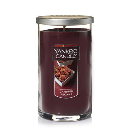 Picture of Yankee Candle Candied Pecans Scented, Classic 12oz Medium Perfect Pillar Single Wick Candle, Over 80 Hours of Burn Time