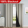 Picture of NICETOWN Natural Blackout Curtains 84 inches Long, Full Light Blocking Drapes with Black Liner for Nursery, Thermal Insulated Draperies for Hall, Villa (2 Pieces, 42" Wide Each Panel, Natural)