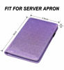 Picture of Server Books for Waitress - Glitter Leather Waiter Book Server Wallet with Zipper Pocket, Cute Waitress Book&Waitstaff Organizer with Money Pocket Fit Server Apron (Glitter Powdery Violet)