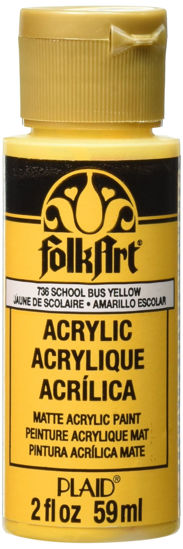 FolkArt Matte Acrylic Paint - School Bus Yellow, 2 oz, Bottle