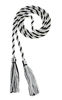 Picture of Graduation Honor Cord - Black/Gray/White - Every School Color Available - Made in USA - by Tassel Depot