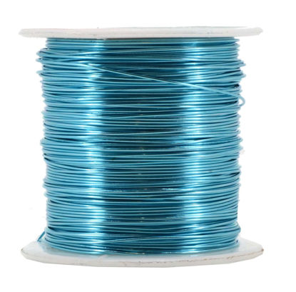 Picture of Mandala Crafts Anodized Aluminum Wire for Sculpting, Armature, Jewelry Making, Gem Metal Wrap, Garden, Colored and Soft, 1 Roll(20 Gauge, Turquoise)