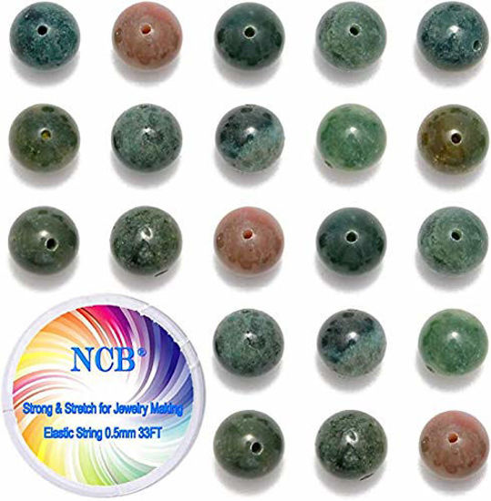 Picture of 200PCS 8mm Indian Agate Round Loose Beads Natural Crystal Healing Energy Gemstone Beads with Healing Power for Bracelet Necklace Jewelry Making DIY Handmade Craft Supplies (Indian Agate, 8mm 200Beads)