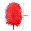 Picture of 24pcs Natural Bright Red Ostrich Feathers 10-12inch (25-30cm) for Wedding Party Centerpieces，Flower Arrangement and Home Decoration.