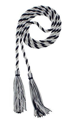 Picture of Graduation Honor Cord - Navy/Gray/White - Every School Color Available - Made in USA - by Tassel Depot