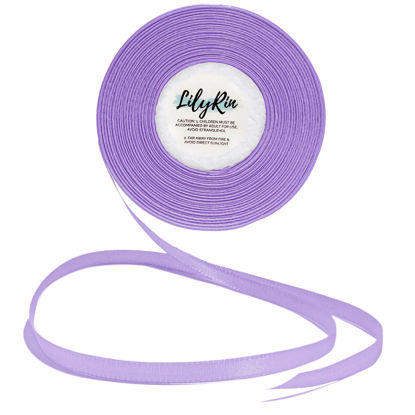 Picture of LilyRin Hyacinth Ribbon 1/4 Inches 36 Yards Satin Roll Perfect for Scrapbooking Art Wedding Wreath Baby Shower Birthday Wrapping Gifts or