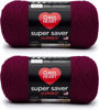 Picture of Red Heart Super Saver Jumbo Burgundy Yarn - 2 Pack of 396g/14oz - Acrylic - 4 Medium (Worsted) - 744 Yards - Knitting/Crochet