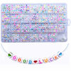 Picture of Amaney 810pcs Colorful Letter Beads 6x6mm Cube Acrylic Alphabet Beads and Cristal Line for Jewelry Making Bracelets Necklaces Key Chains