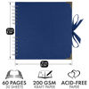 Picture of Bstorify Square Scrapbook Photo Albums 60 Pages (8 x 8 Inch) Blue Thick Paper, Hardcover, Metal Corners, Ribbon Closure - Ideal for Your Scrapbooking Albums, Art & Craft Projects (Blue, 8 x 8 Inch)