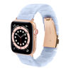 Picture of HOPO Compatible With Apple Watch Band Series Ultra 8 7 SE 6 5 4 3 2 1 Thin Light Resin Strap Bracelet With Stainless Steel Buckle Replacement For iWatch (Pearl Blue/Rose Gold,38/40/41mm)