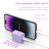 Picture of 4Pack [Apple MFi Certified] iPhone Fast Charger, iGENJUN 20W USB C Charger Wall Charger Block with PD 3.0, Compact USB C Power Adapter for iPhone 14/14 Pro, Galaxy, Pixel, AirPods Pro-Lilac