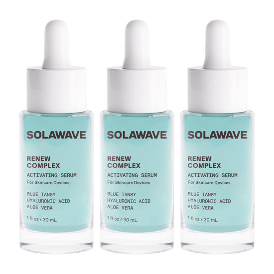 Picture of SolaWave Renew Complex Serum for Face and Neck | Boost the Effects of SolaWave Facial Wand | Red Light Therapy for Face and Microcurrent Facial Device for Anti-Aging and Skin Tightening | Pack of 3