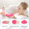 Picture of INNERNEED Food-grade Soft Silicone Body Scrubber Shower Brush Handheld Cleansing Skin Brush, Gentle Exfoliating and Lather Well (Pink)