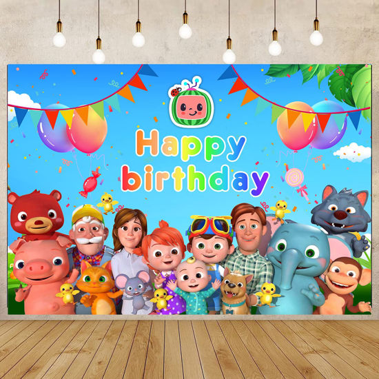 GetUSCart- LANZHIKJ Cocomelon Background for Birthday Family Party ...