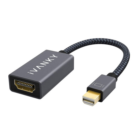 Picture of IVANKY Mini DisplayPort to HDMI Adapter, Mini DP(Thunderbolt) to HDMI Adapter, Gold-Plated Braided,Compatible with MacBook Air/Pro, Microsoft Surface Pro/Dock, Monitor, Projector and More