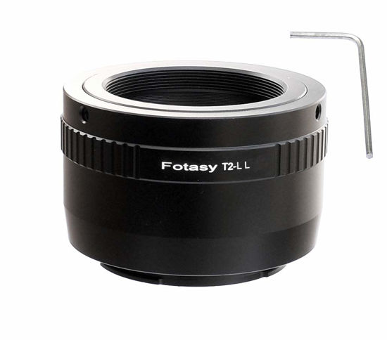 Picture of Fotasy Adjustable T Mount Lens to L Mount Adapter, T Mount L Mount Adapter, T2 Telescope Lens Adapter, Compatible with Panasonic S1 S1H S1R S4 S5 Leica SL SL2 TL2 TL Leica T Sigma fp fp L