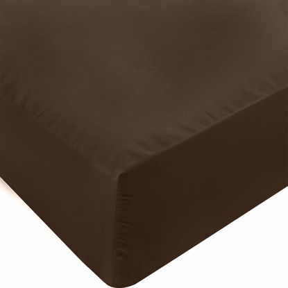 Picture of Utopia Bedding King Fitted Sheet - Bottom Sheet - Deep Pocket - Soft Microfiber -Shrinkage and Fade Resistant-Easy Care -1 Fitted Sheet Only (Brown)