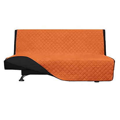 Picture of Easy-Going Futon Slipcover Reversible Futon Cover Water Resistant Couch Cover Furniture Protector for Pets Kids Children Dog Cat (Futon, Orange/Black)