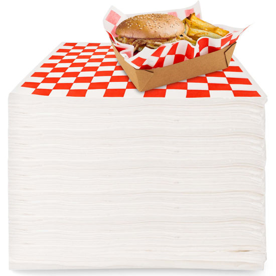  500 Deli Paper Sheets 12 x 12 Inch Red and White