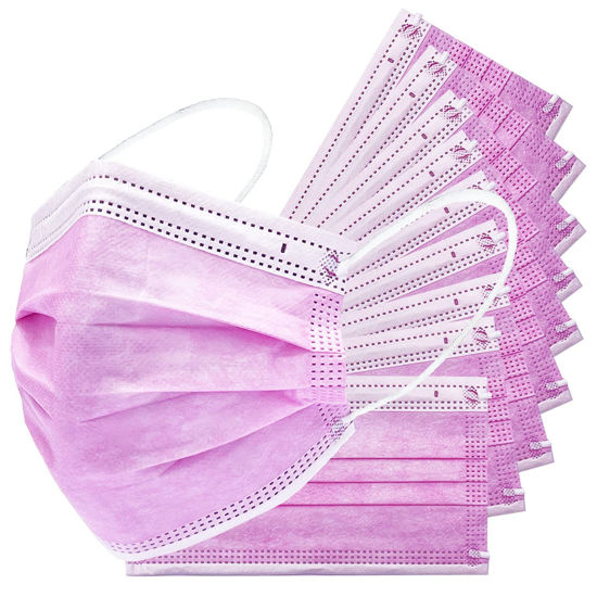 Picture of Everydayspecial Disposable Safety Mask 3 Layer Protection Face Mask for Adults 50 pcs (Pink)