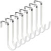 Picture of FYY Over the Door Hooks, 8 Pack Door Hangers Hooks with Rubber Prevent Scratches Heavy Duty Organizer Hooks for Living Room, Bathroom, Bedroom, Kitchen Hanging Clothes, Towels, Hats, Coats, Bags White