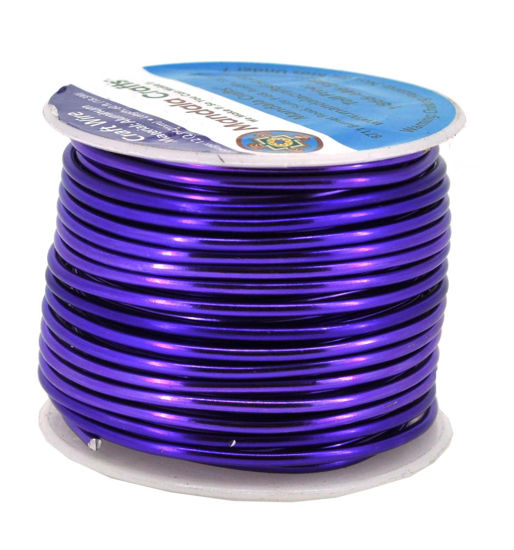 Picture of Mandala Crafts Anodized Aluminum Wire for Sculpting, Armature, Jewelry Making, Gem Metal Wrap, Garden, Colored and Soft, 1 Roll(12 Gauge, Purple)